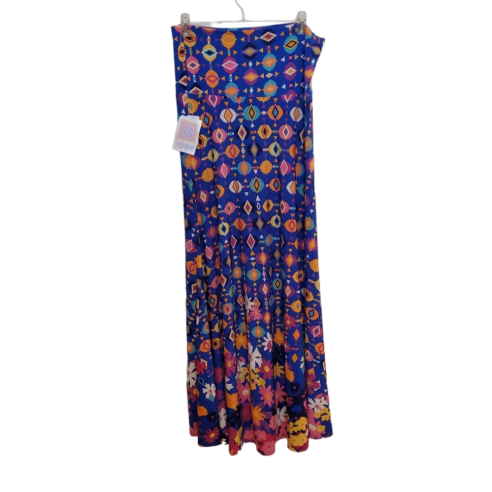 Lularoe Geometric Cat Eye Maxi Skirt size M Mod Knit Long Womens New With Tags